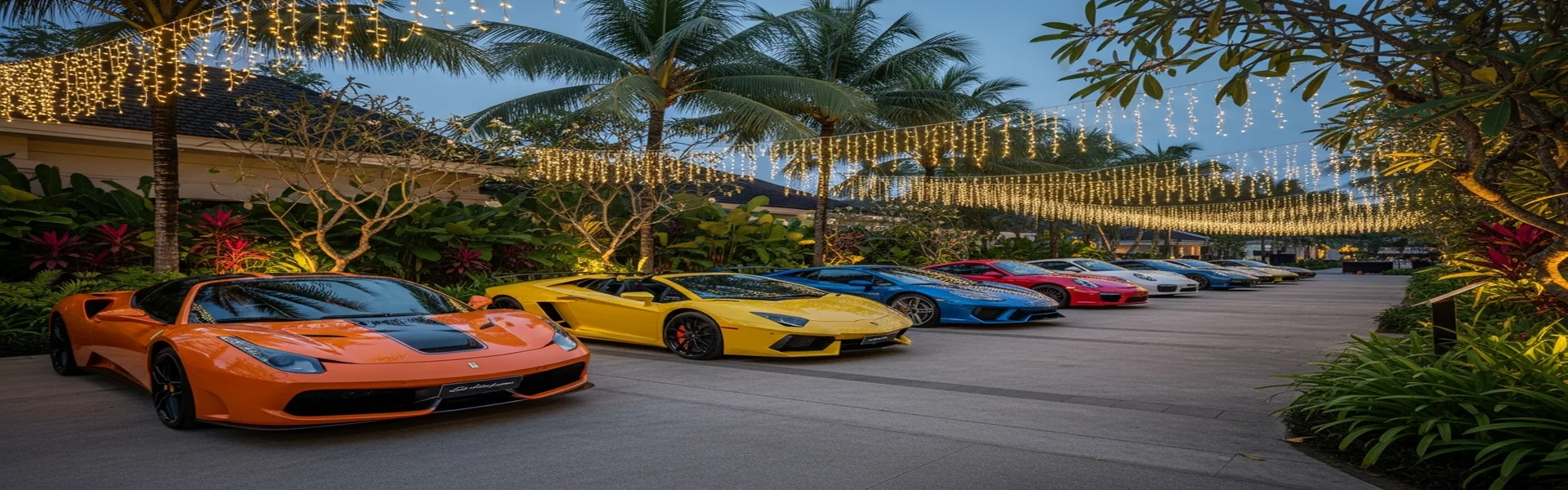 Luxury car event hire Bali - exotic supercars at premium outdoor event