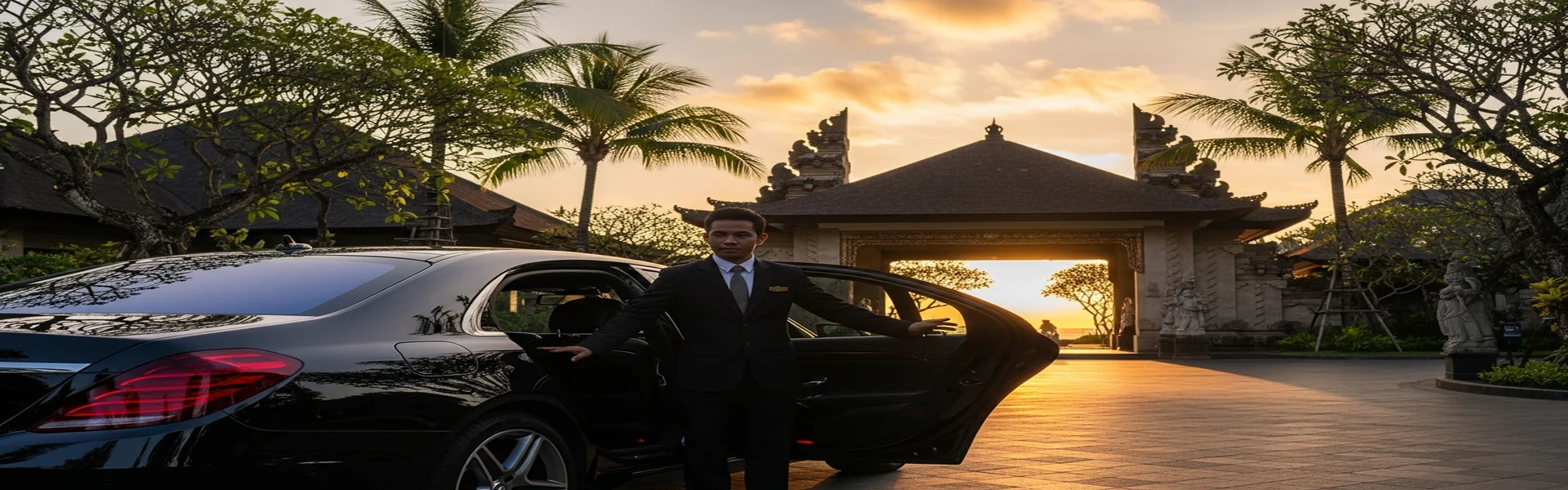 Luxury car rental with driver Bali - chauffeur service at premium resort